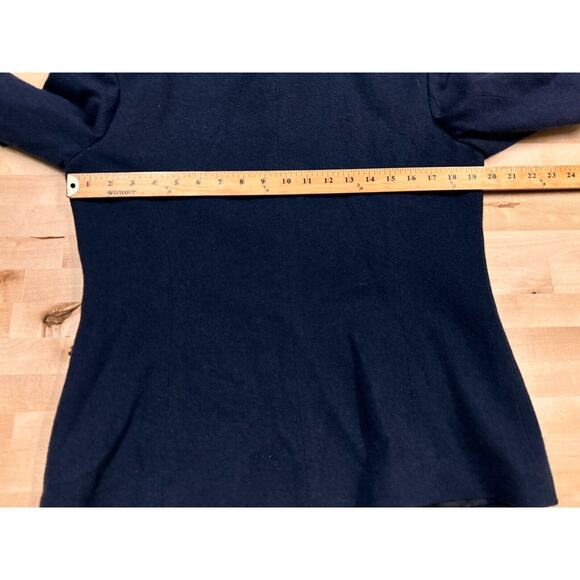 VTG Lands End Sweater Wool Blend Full Zip Navy Blue Women’s Size 12 - Picture 6 of 7